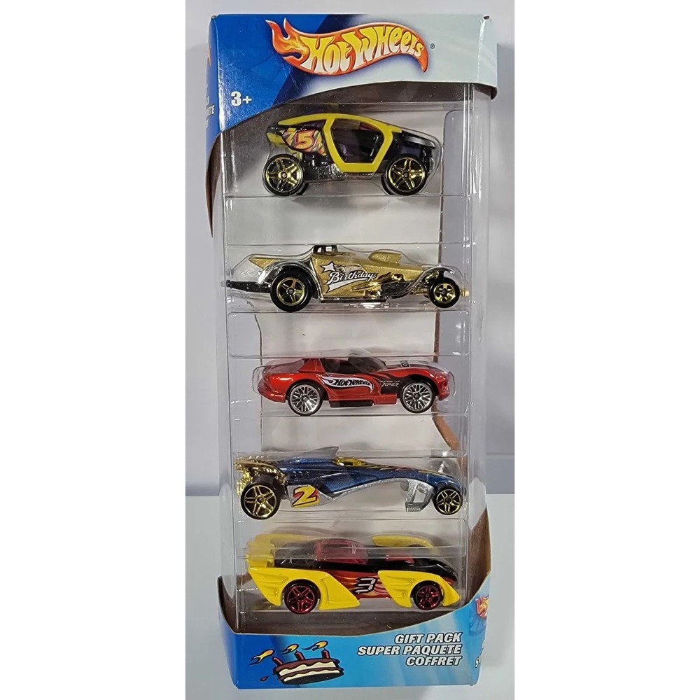 2003 Hot Wheels B-Day Birthday 5 Vehicle Gift Pack Set NIP - SEALED
